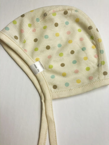 organic cotton bonnet - pastel dots