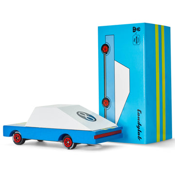 candylab toys - blue racer | wooden toy car