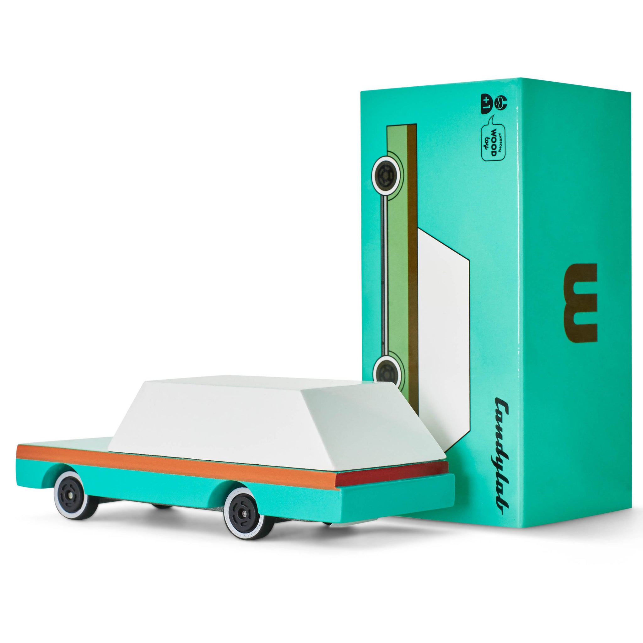 candylab toys - teal wagon | wooden toy car