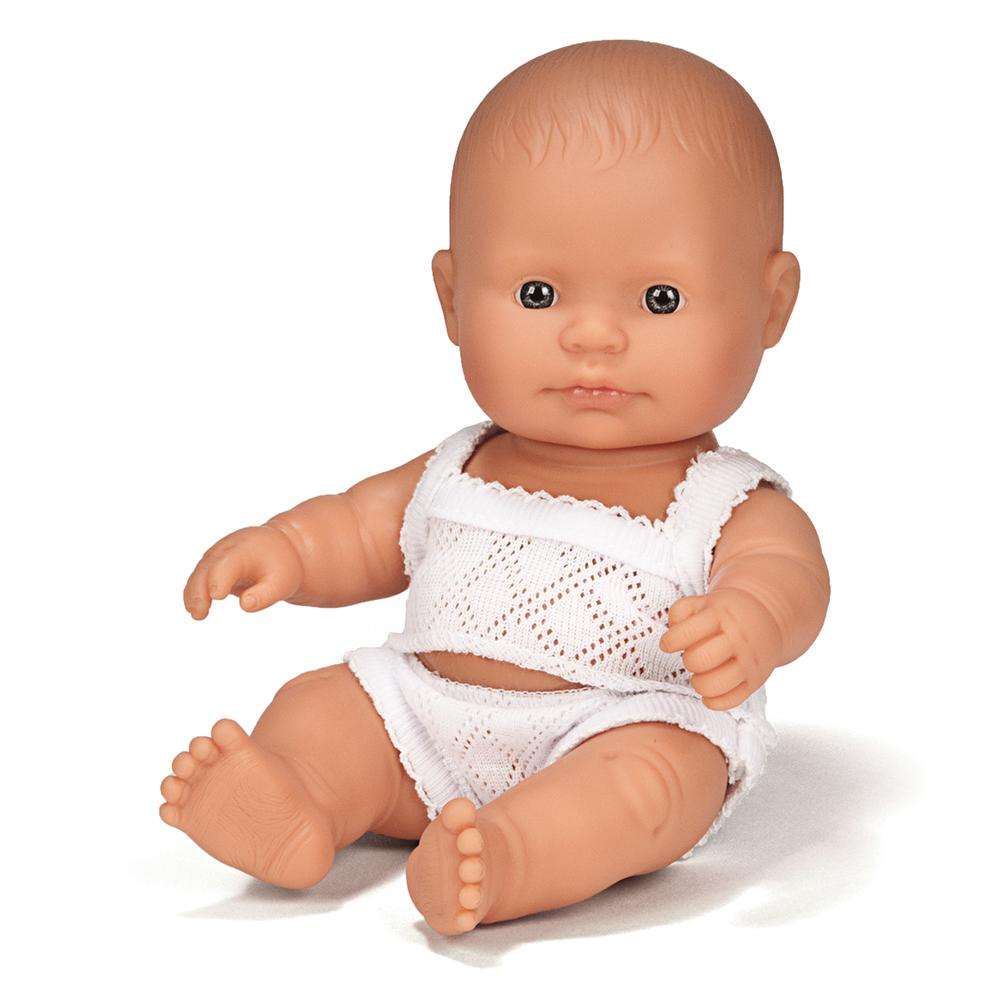 miniland doll caucasian baby girl 21cm