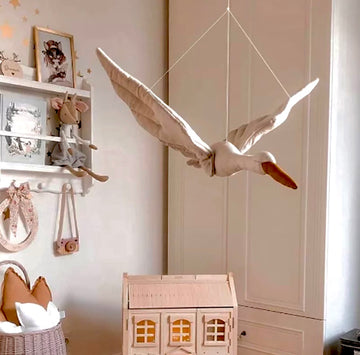 cotton line hanging swan nursery decor