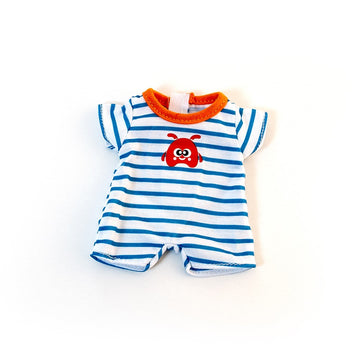 miniland baby doll warm weather stripes pjs 21cm